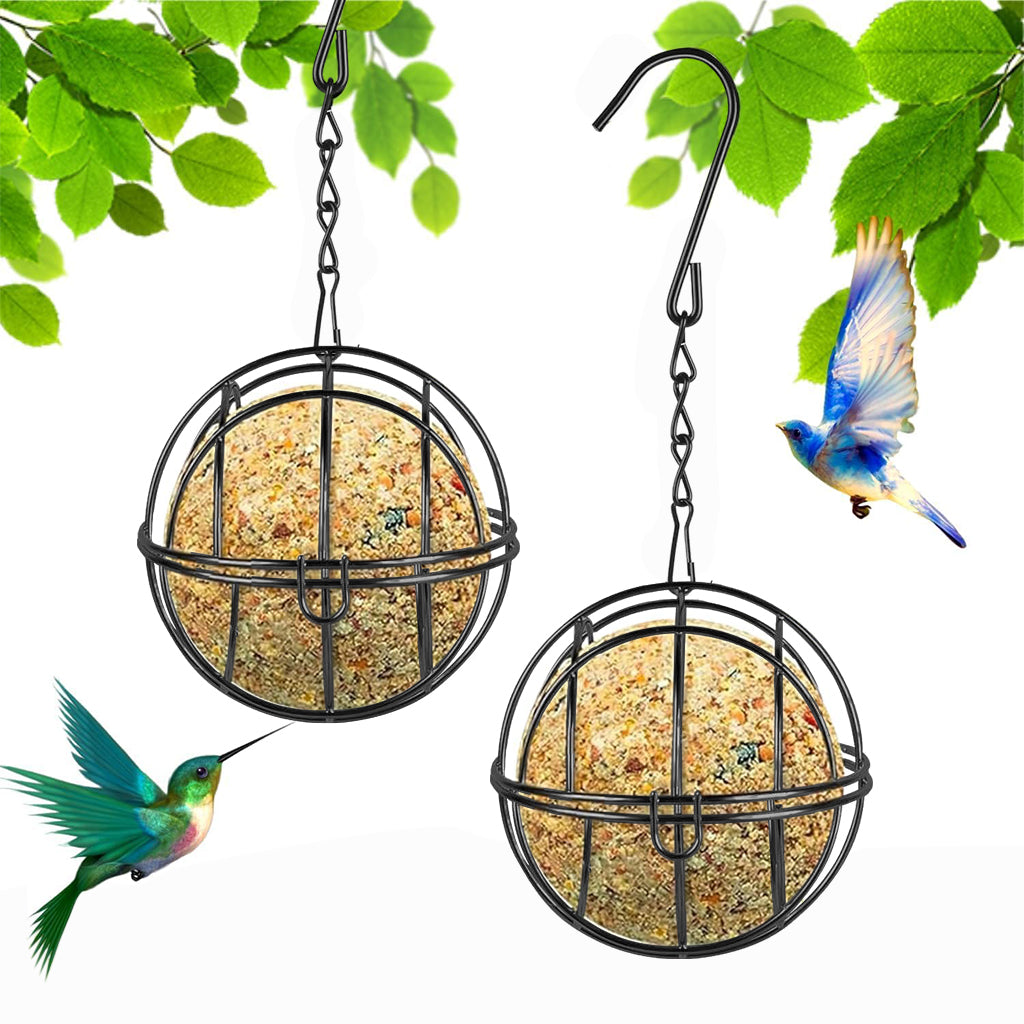 Qpets Metal Wire Ball-shaped Bird Feeder for Insects & Nuts Suet Balls Hanging Wire Ball-shaped Bird Feeder for Tree, Balcony, Garden Qpets Metal Wire Ball-shaped Bird Feeder for Insects & Nuts Suet Balls Hanging Wire Ball-shaped Bird Feeder for Tree, Balcony, Garden